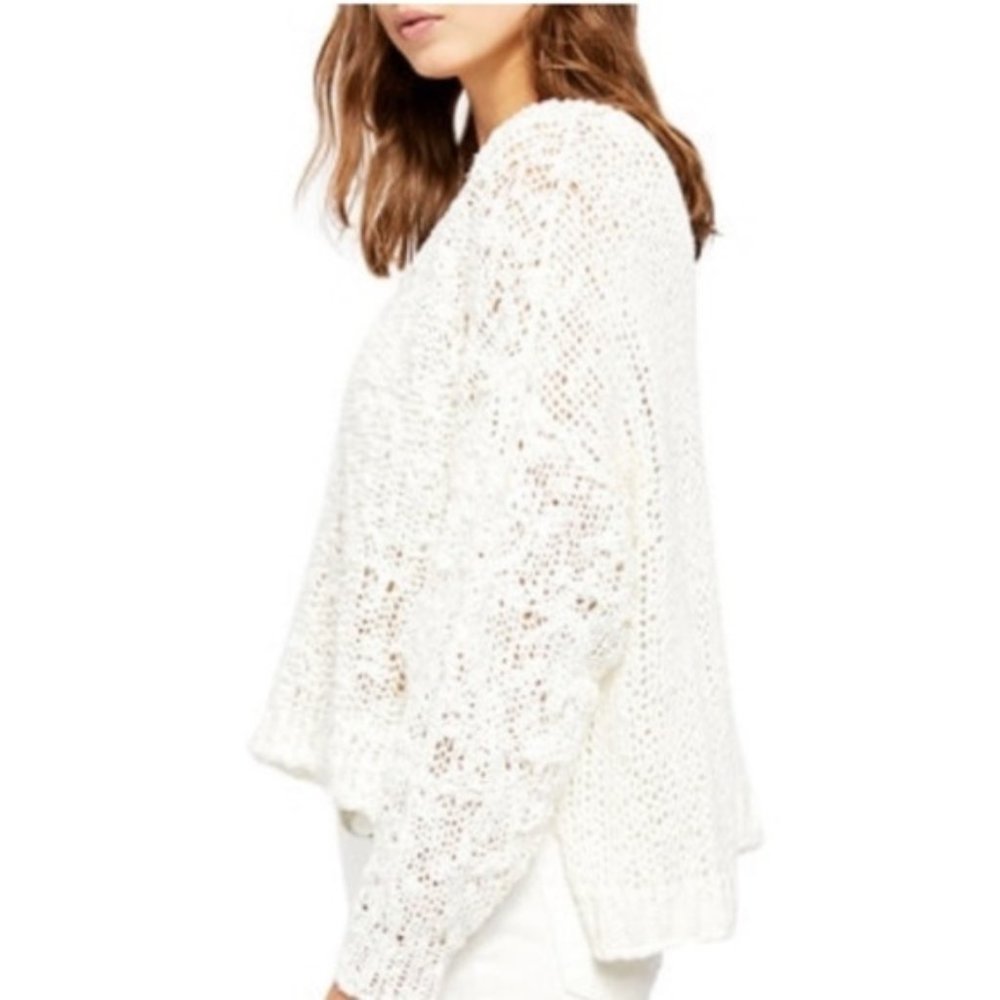 NWT Free People Sunday Shore Cotton Blend Sweater - Picture 3 of 6